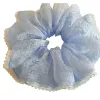 Light blue gauze large intestine hair band, square scarf and hair accessory Item Picture